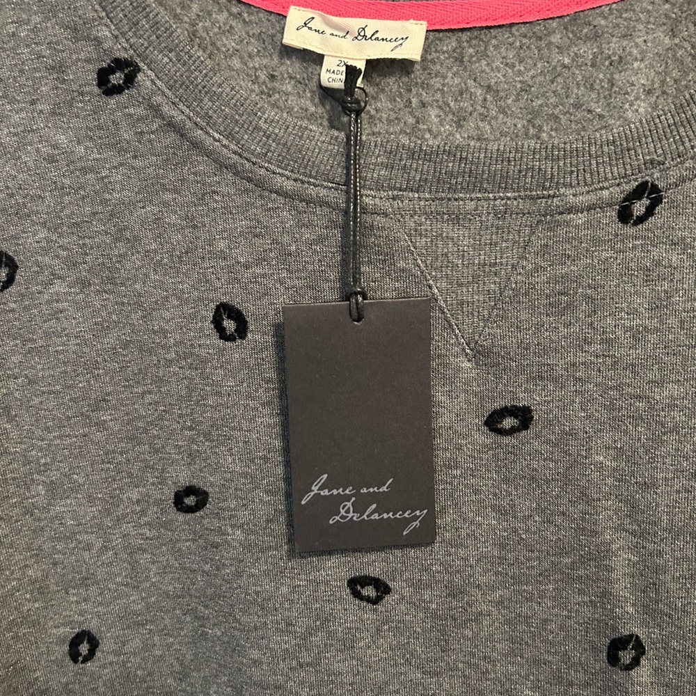 Plus Size grey and black sweater shirt size 2X NWT - Picture 3 of 3